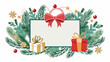 © skcpdesign - Festive christmas frame with gifts and pine branches