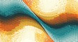 © Kaito Illustration - Dynamic halftone pattern with vibrant orange, teal, and yellow waves creates a retro modern feel perfect for backgrounds and creative designs