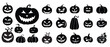 © Kilarr - halloween silhouettes black icons and characters trumpkin