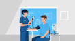 © Nityas - Medical Professional Checking Patient's Blood Pressure in a Clinical Healthcare Setting