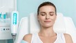 © SUPAPORN - facial reshaping A woman relaxes in a skincare treatment chair with closed eyes, enjoying a facial procedure.
