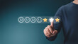 © Megla - Customer selects three stars from a fivestar rating scale