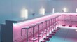 © vadosloginov - Modern bar interior with bright neon lights and sleek seating in a vibrant social space