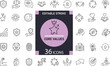 © mstlily - Minimal Core Values 36 line icons for integrity, teamwork, innovation, and leadership