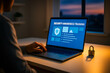 © Faisal - Security awareness training course on laptop in dark office
