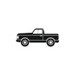 © Afzal - Black silhouette of a pickup truck isolated on white background