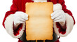 © Mr Jack  - Santa claus holding a blank scroll isolated on white background