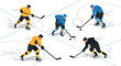 © vita_olivko - Dynamic hockey players engaged in fast-paced action on ice rink