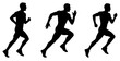 © Maxim Filitov - Running man silhouettes. Illustrations set. Male runners figure shapes. Bare and naked slim healthy people work out