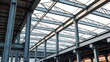 © Jiangcheng - erection. Detailed view of industrial steel beams and columns at a construction site. safety posters, maintenance manuals, designed for precision metalworking and fabrication facilities.