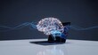 © MahfujurRahman - Glowing human brain model emerging from a laptop computer, symbolizing artificial intelligence and neural networks.