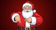 © kalindu - Cheerful Santa Claus Pointing Downward with Both Hands