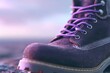 © Сергей Захаров - Close-up of rugged boot highlighting vibrant laces and textured surface, outdoors