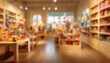© Tetiana - Fuzzy Reflections Of Children'S Toy Store: A Hazy Image Of A Vibrant And Playful Shop Filled With Various Toys And Playful Items.