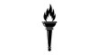 © ana - Vector illustration of a burning torch with flames, isolated on transparent background