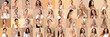 © Pixel-Shot - Big collage of women with cosmetic products on beige background