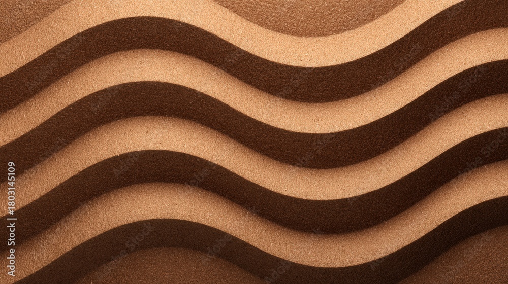 Curved lines in rich brown tones create a stunning texture that adds warmth and depth. This design element can enhance various creative projects, showcasing elegant simplicity.