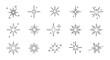 © Miki - Set of minimalist starburst vector designs with shimmering sparkle