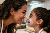 mother and daughter baking