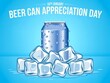 © Hriday - Celebrate beer can appreciation day with a refreshing cold beer can surrounded by ice cubes