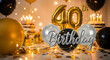 © Admint - Festive 40th Birthday Celebration Decor with Warm Lighting