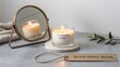 © Wong - Lit Candle with Mirror Reflection Displaying Double Label