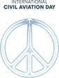 © Wazeeran - International Civil Aviation Day with Peace Symbol and Aircraft