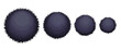 © Nicole Lucida - Set of four black fluffy pom poms in different sizes