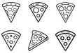 © IT'S ORA - Pizza food icon cook outline and color tomato hot design.