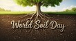 © Being Imaginative - Celebration of world soil day featuring a tree with exposed roots and surrounding landscape view