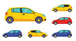 © MD REZAUL KARIM - Colorful cartoon depictions of small city cars in various views and shades