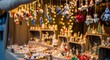 © Ophelia - Festive christmas market stall with handmade ornaments and twinkling lights