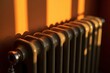 © Vera - Intricate Details: A Close-Up Portrait of a Home Heating Radiator, Illuminating the Surrounding Wall with Warmth and Shadows