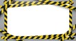 © Sahnaj - A rectangular white space framed by hazard warning tape with black and yellow diagonal stripes