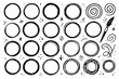 © Creative Lab - Hand-drawn doodle vector set of brush circles created in a sketchy fun style, isolated on white background