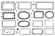 © Creative Lab - Hand-drawn doodle vector set of pattern frames created in a playful sketchy style, isolated on white background
