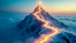 © MysticPixel - Mountain peak success path goal achievement climbing snow landscape sky