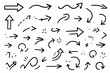 © Creative Lab - Hand-drawn doodle vector set of tiny pointer arrows created in a fun sketchy style, isolated on white background