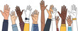 © Kashif - Diverse group raising hands in unity and support for a common goal or cause