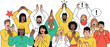 © Kashif - Diverse group of people celebrating and cheering together with excitement