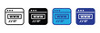 © Mahir - Collection of four browser window icons displaying www text and code elements, isolated on a white background for digital media