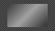 © LionStudio - Transparent glass plate with realistic light glare and reflection isolated on transparent background. Shiny and glossy clear glass panel for TV or laptop screen mockup. Vector illustration.