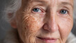 © Maksym - Close-up female face with aging vs. rejuvenation comparison, aged side depicting loss of elasticity and rough texture, youthful side luminous and smooth, soft studio glow