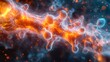 © ainynoer - A digitally rendered, abstract depiction showcases vibrant orange and blue hues, representing the complexities of an infection. It is a visual exploration of cellular processes and disease.