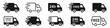 © Comauthor - Fast delivery icon set. Free shipping, express delivery, 24 hours, fast van. Truck symbol on white background - stock vector.