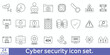 © Waseem - Cyber security icon set. Data protection related line icons