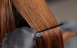 © Parilov - Female haircare, keratin treatment on smooth, shiny brown hair