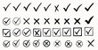 © rudmila - Collection of hand drawn check marks and crosses symbols
