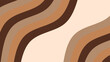 © Nurr2001 - Abstract boho wavy background. Earthy brown and beige fluid curved lines with copy space. Minimalist wavy background.