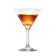 © Hn - A brown beverage served in a classic martini glass, highlighting its sleek design and cool, isolated on transparent background